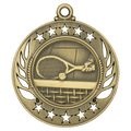 Antique Gold 2 1/4" Tennis Galaxy Medal
