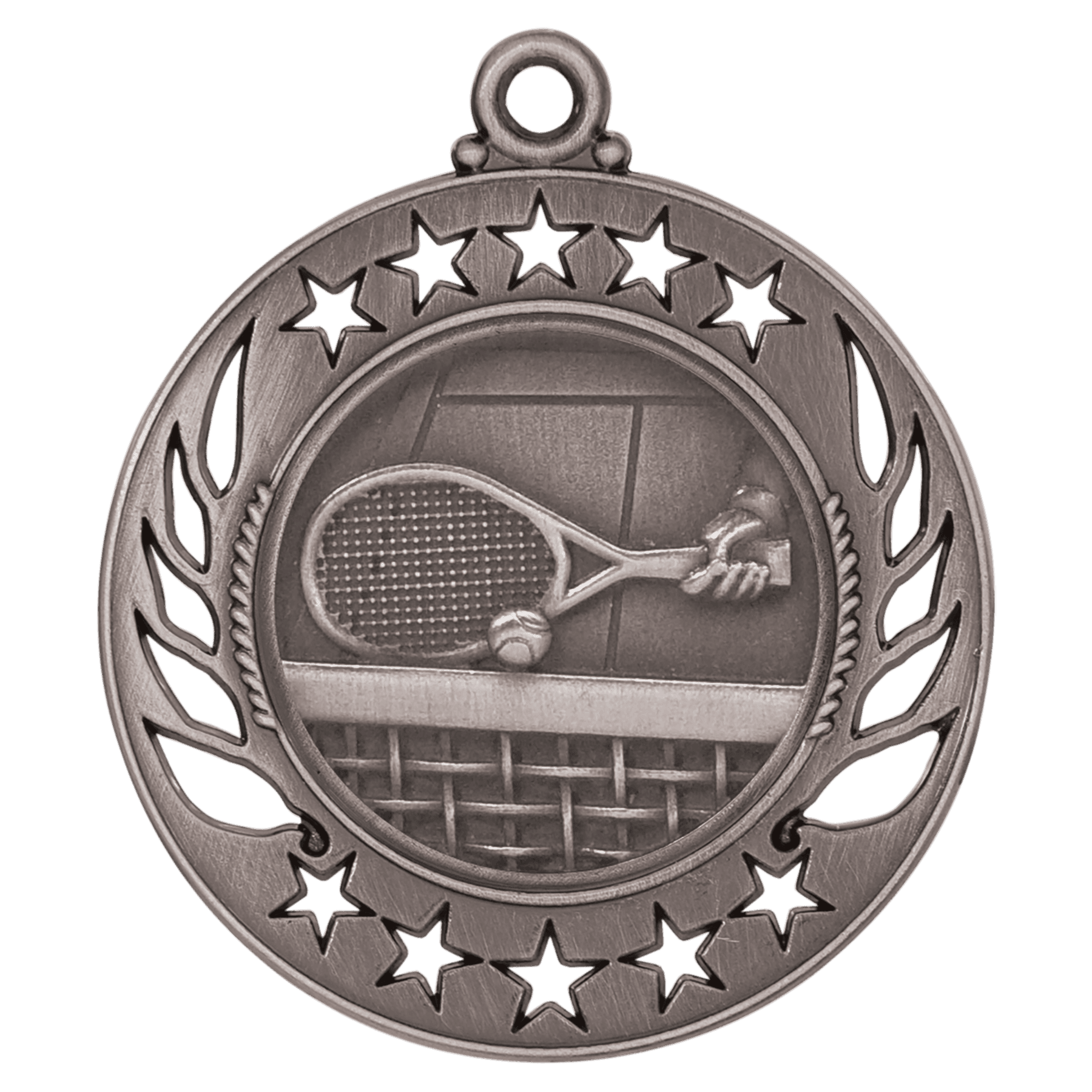Antique Silver 2 1/4" Tennis Galaxy Medal