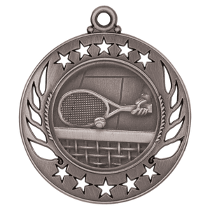 Antique Silver 2 1/4" Tennis Galaxy Medal