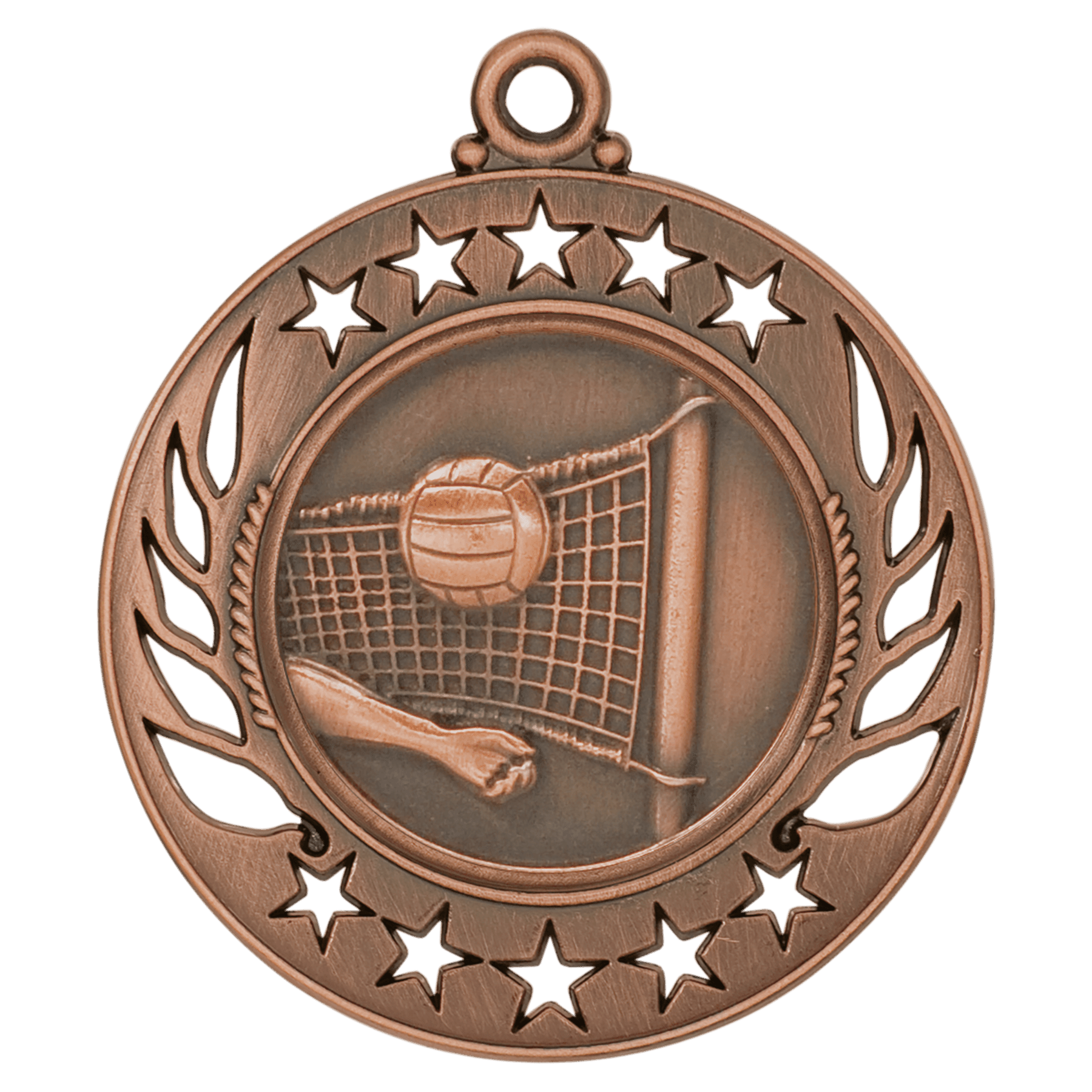 Antique Bronze 2 1/4" Volleyball Galaxy Medal