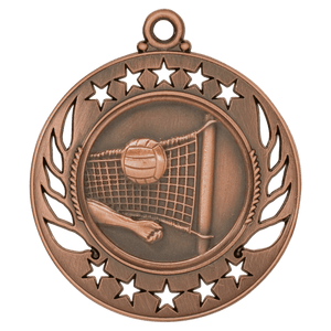 Antique Bronze 2 1/4" Volleyball Galaxy Medal