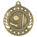 Antique Gold 2 1/4" Volleyball Galaxy Medal