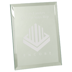 Clear 8" x 10" Glass Mirror Plaque