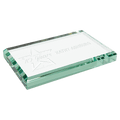 4" x 2 1/2" x 1/2" Jade Glass Paperweight