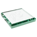 3" x 3" x 1/2" Jade Glass Paperweight