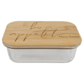21 oz. Rectangle Glass Container with Bamboo Lid