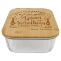 50 oz. Rectangle Glass Container with Bamboo Lid