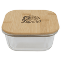 18 oz. Square Glass Container with Bamboo Lid