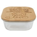 27 oz. Square Glass Container with Bamboo Lid