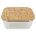 37 oz. Square Glass Container with Bamboo Lid