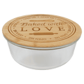 44 oz. Round Glass Container with Bamboo Lid