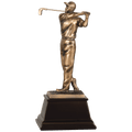 9 3/4" Bronze Male Golf Resin Award