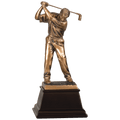 9 1/2" Bronze Male Golf Resin Award