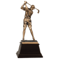13 1/4" Bronze Female Golf Resin Award