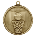 Antique Gold 2" Basketball High Relief Medal