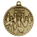 Antique Gold 2" Bowling High Relief Medal