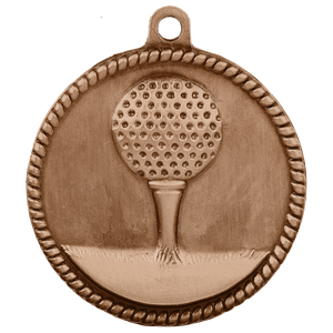 Antique Bronze 2" Golf High Relief Medal