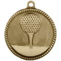 Antique Gold 2" Golf High Relief Medal