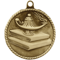 Antique Gold 2" Lamp of Knowledge High Relief Medal