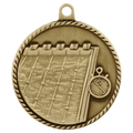 Antique Gold 2" Swimming High Relief Medal