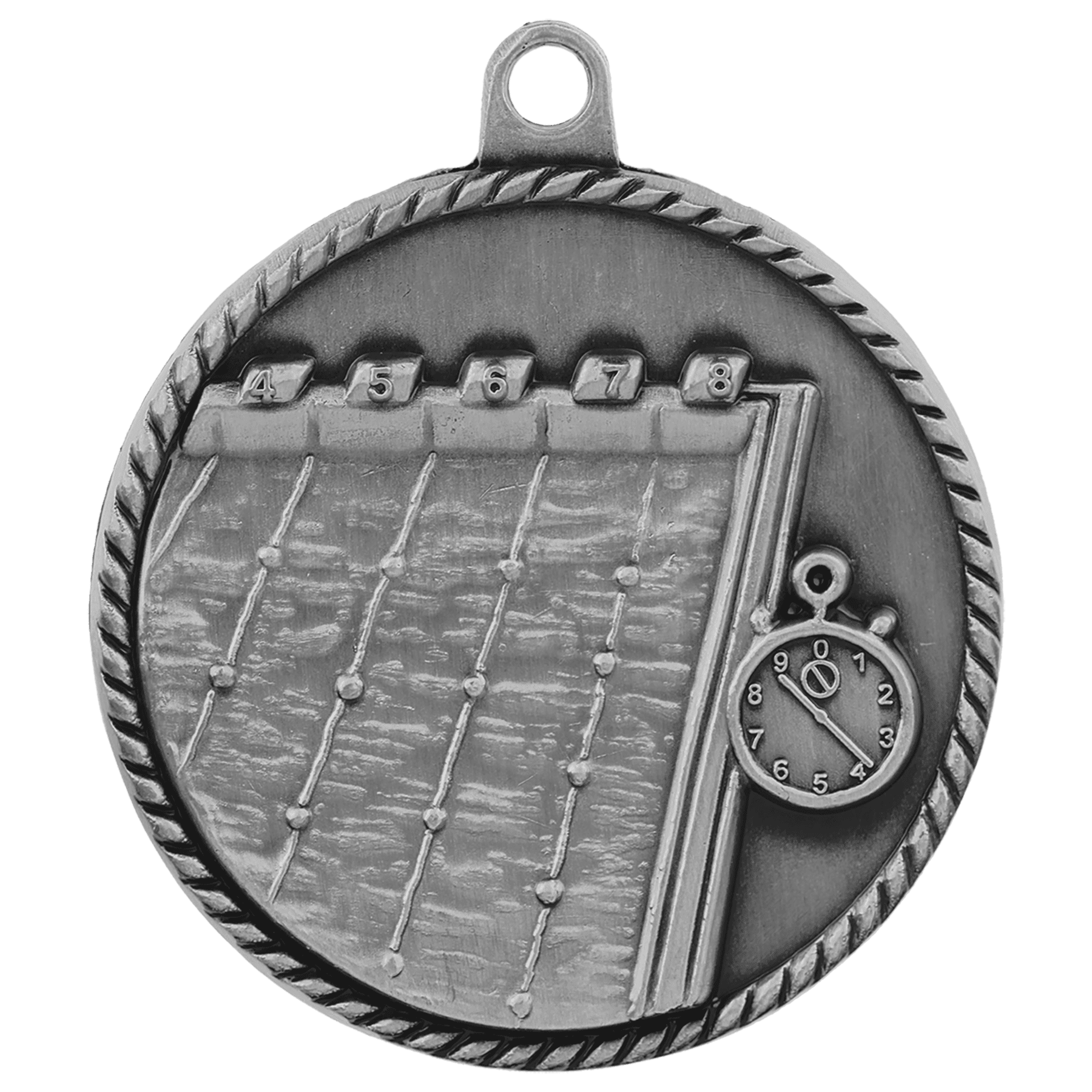 Antique Silver 2" Swimming High Relief Medal