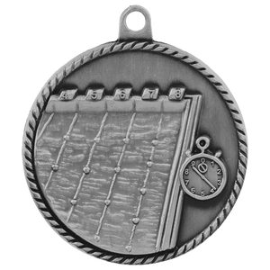 Antique Silver 2" Swimming High Relief Medal