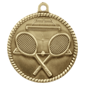 Antique Gold 2" Tennis High Relief Medal