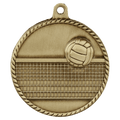 Antique Gold 2" Volleyball High Relief Medal