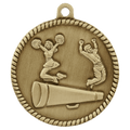 Antique Gold 2" Cheer High Relief Medal