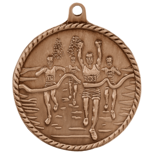 Antique Bronze 2" Cross Country High Relief Medal