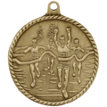 Antique Gold 2" Cross Country High Relief Medal