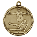 Antique Gold 2" Male Gymnastics High Relief Medal