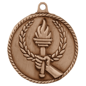 Antique Bronze 2" Torch High Relief Medal