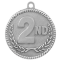 2" Antique Silver 2nd Place High Relief Medal