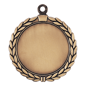 Antique Gold 2 1/2" Wreath 2" Insert Holder Medal