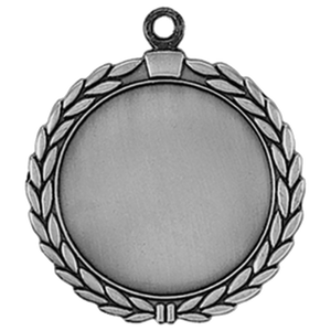 Antique Silver 2 1/2" Wreath 2" Insert Holder Medal