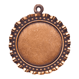 Antique Bronze 2 5/8" Star 2" Insert Holder Medal