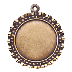 Antique Gold 2 5/8" Star 2" Insert Holder Medal