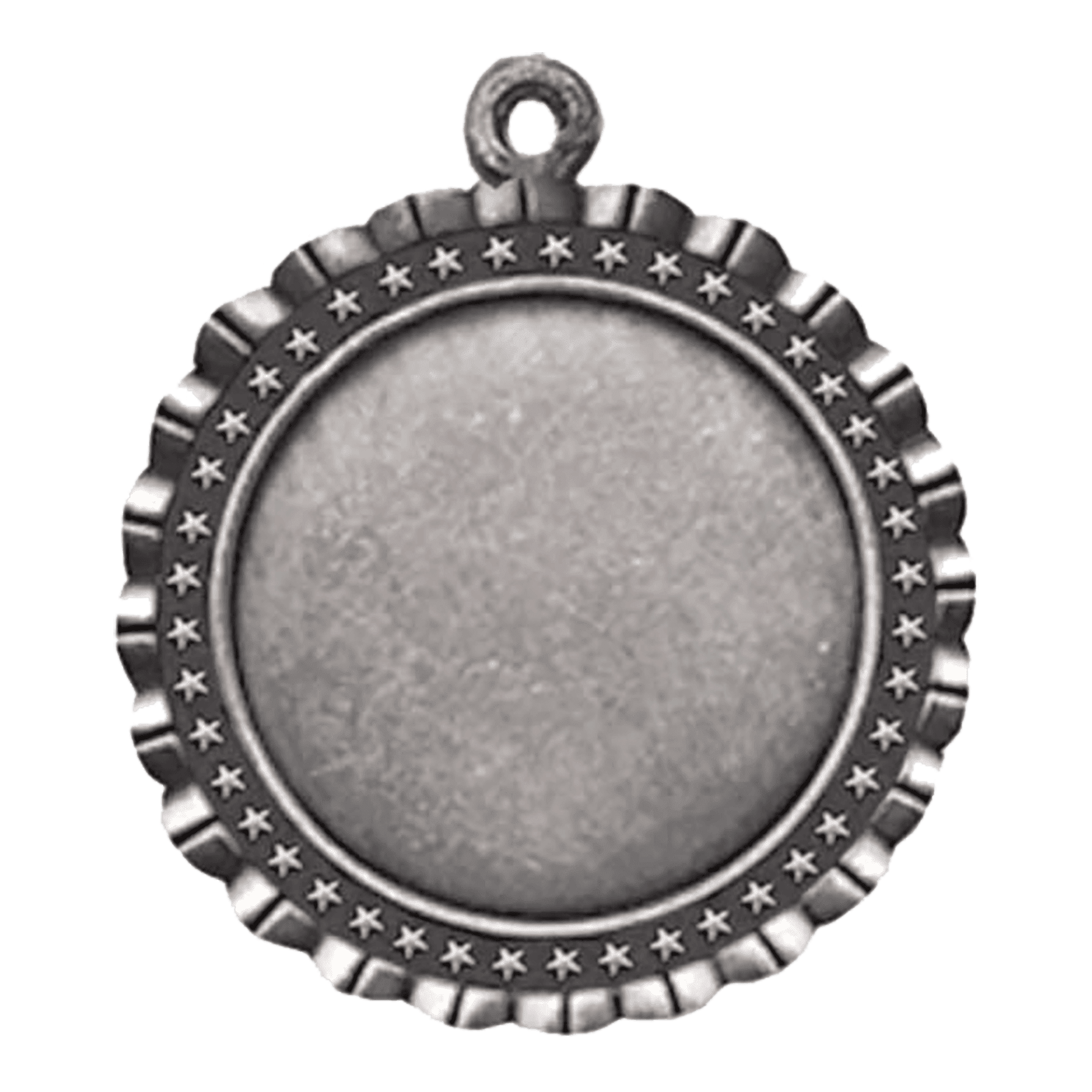 Antique Silver 2 5/8" Star 2" Insert Holder Medal