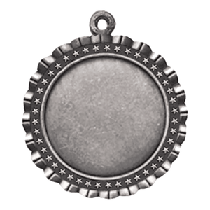 Antique Silver 2 5/8" Star 2" Insert Holder Medal