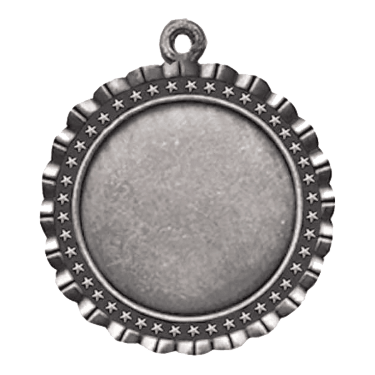 Antique Silver 2 5/8" Star 2" Insert Holder Medal