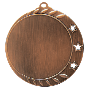 Antique Bronze 2 3/4" 3-Star 2" Insert Holder Medal