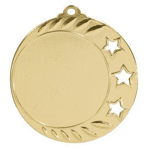 Bright Gold 2 3/4" 3-Star 2" Insert Holder Medal