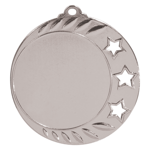 Bright Silver 2 3/4" 3-Star 2" Insert Holder Medal