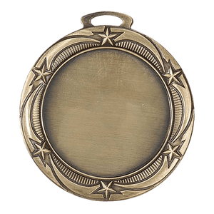 Antique Gold 2 3/4" Star 2" Insert Holder Medal