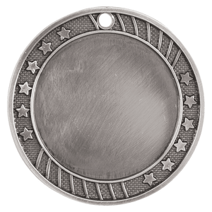 Antique Silver 2 3/4" 12-Star 2" Insert Holder Medal