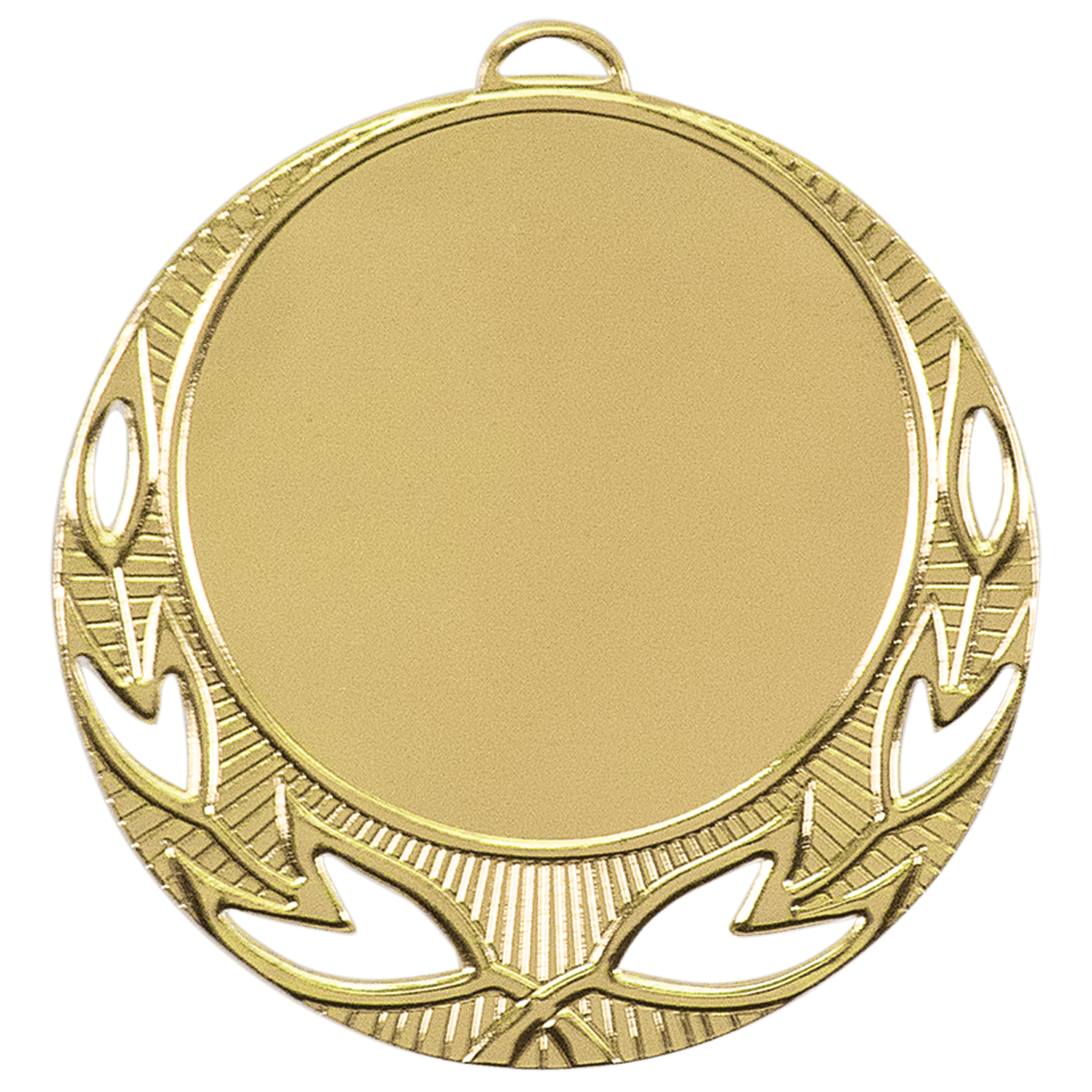 Bright Gold 2 3/4" Open Wreath 2" Insert Holder Medal