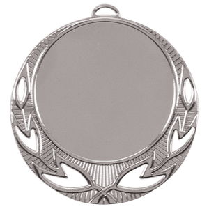 Bright Silver 2 3/4" Open Wreath 2" Insert Holder Medal