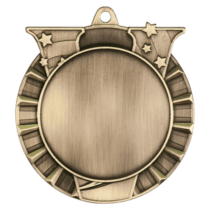 Antique Gold 2 3/4" Victory 2" Insert Holder Medal