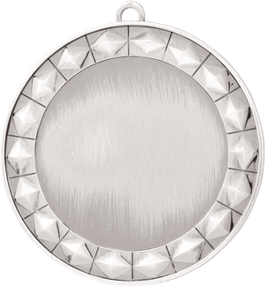 Bright Silver 2 3/4" Diamond 2" Insert Holder Medal